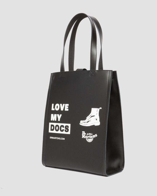 Dr. Martens LOVE MY DOCS Leather Tote Bag BLACK SMOOTH+KIEV AD093001 &mdash; фото 6 из 9