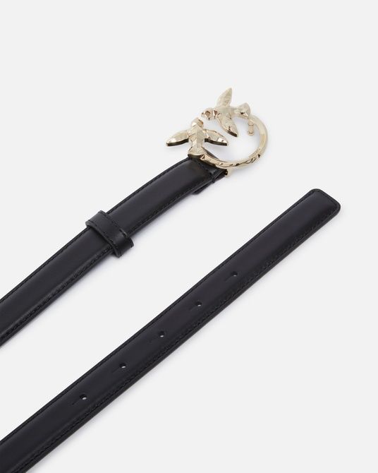 Pinko PINKO Galleria slim 2-cm leather belt with birds buckle BLACK-LIGHT GOLD 100143A0QOZ99L &mdash; фото 3 из 5