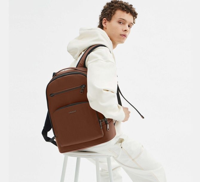 COACH Ethan Backpack Gunmetal / Saddle CZ391 &mdash; фото 2 из 5