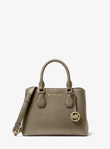 camille pebbled leather satchel