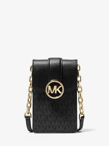 MICHAEL KORS Carmen Small Logo Smartphone Crossbody Bag (Black): Handbags