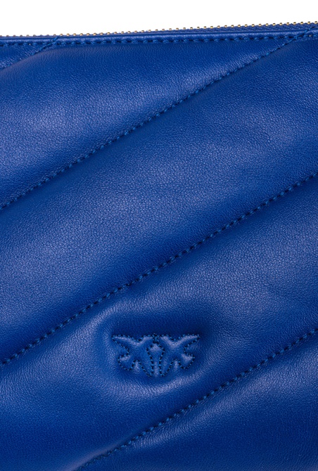 Quilted nappa leather Flat Bag CLEMATIS BLUE-ANTIQUE GOLD Pinko — Фото, Картинка BAG❤BAG Купить оригинал Украина, Киев, Житомир, Львов, Одесса ❤bag-bag.com.ua