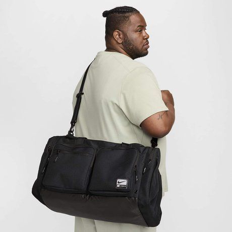 Nike Utility Power 2.0 Duffel Bag (Medium, 51L) Black / Black / White FN4208-010 &mdash; фото 1 из 12
