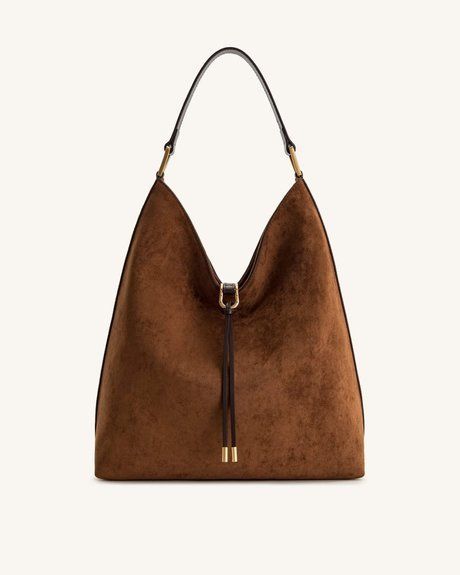 JW PEI Aria Faux Suede Shoulder Bag BROWN BG116220JWP &mdash; фото 1 з 10