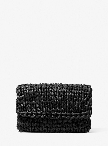 Carly Hand-Knit Leather Envelope Clutch BLACK MICHAEL KORS — Фото, Картинка BAG❤BAG Купить оригинал Украина, Киев, Житомир, Львов, Одесса ❤bag-bag.com.ua