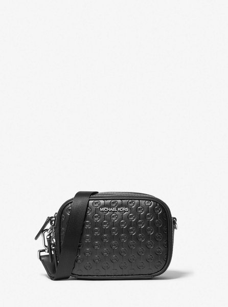 Hudson Logo Embossed Leather Crossbody Bag BLACK MICHAEL KORS — Фото, Картинка BAG❤BAG Купить оригинал Украина, Киев, Житомир, Львов, Одесса ❤bag-bag.com.ua