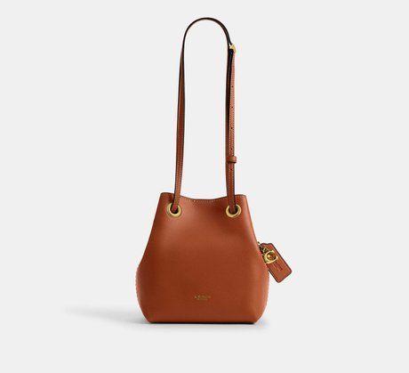 COACH Jade Drawstring Bag Brass / Amber Brown CER84 &mdash; фото 1 из 8