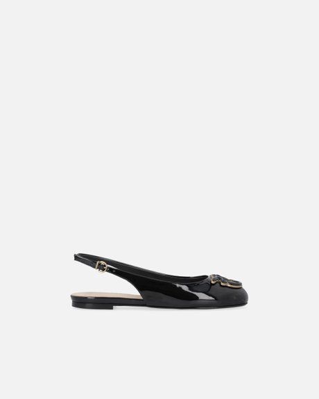 Pinko Patent slingback ballet flats with logo LIMO BLACK SD0247E002Z99 &mdash; фото 1 з 9