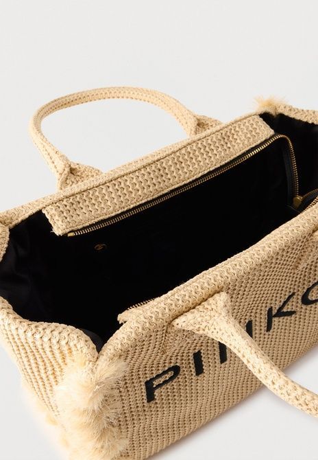 Pinko Beach Tote Bag Paglia / Nero 106673A39Y-HZ3Q &mdash; фото 3 з 4