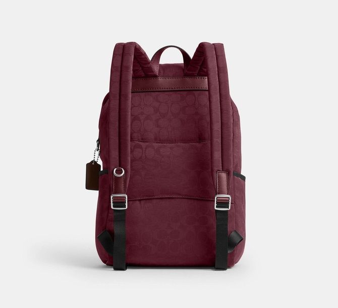 COACH Logan Backpack In Signature Nylon Light Maroon CDU99 &mdash; фото 5 з 6