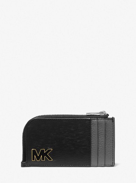 Hudson Two-Tone Leather Zip-Around Card Case BLACK MICHAEL KORS — Фото, Картинка BAG❤BAG Купить оригинал Украина, Киев, Житомир, Львов, Одесса ❤bag-bag.com.ua