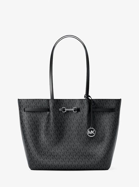 MICHAEL KORS Carson Large Signature Logo Tote Bag BLACK 35R6S2ZT7B &mdash; фото 1 из 5