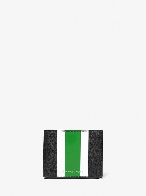 Logo Stripe Billfold Wallet With Passcase PALM GREEN MICHAEL KORS — Фото, Картинка BAG❤BAG Придбати оригінал Україна, Київ, Житомир, Львів, Одеса ❤bag-bag.com.ua