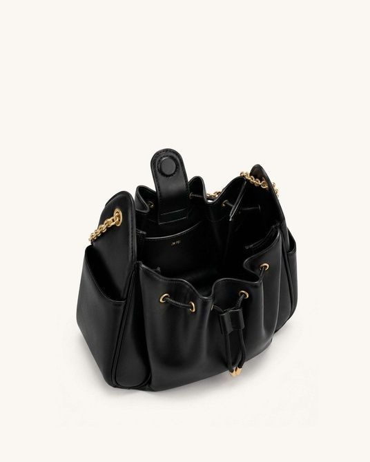 JW PEI Rowan Ruched Drawstring Chain Bucket Bag BLACK BG143383JWP &mdash; фото 4 из 4