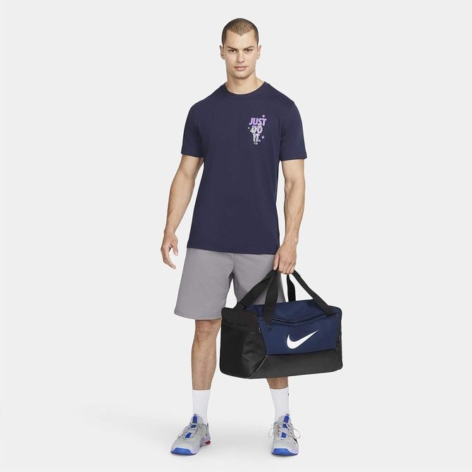 Nike Brasilia Training Duffel Bag (Small, 41L) Midnight navy / Black / White DM3976-410 &mdash; фото 11 из 11