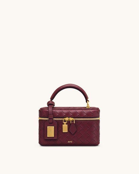 JW PEI Cleo Woven Texture Box Shape Top Handle Bag Claret BG131450JWP &mdash; фото 1 з 10