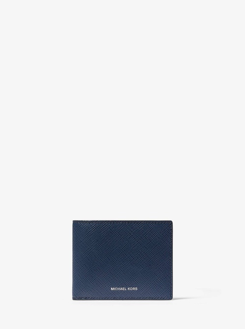 Crossgrain Leather Billfold Wallet With Keychain NAVY MICHAEL KORS — Фото, Картинка BAG❤BAG Купить оригинал Украина, Киев, Житомир, Львов, Одесса ❤bag-bag.com.ua