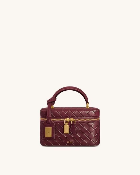 JW PEI Cleo Woven Texture Box Shape Top Handle Bag Claret BG131450JWP &mdash; фото 3 из 6