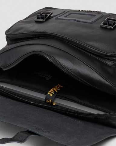 ᐉ Dr. Martens Leather & Canvas Messenger Bag BLACK KIEV+ SMOOTH