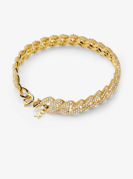 Precious Metal-Plated Sterling Silver Pavé Curb Link Bracelet GOLD MICHAEL KORS — Фото, Картинка BAG❤BAG Купить оригинал Украина, Киев, Житомир, Львов, Одесса ❤bag-bag.com.ua