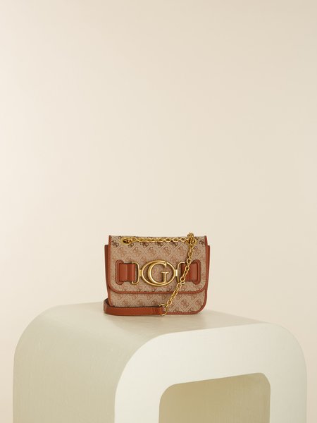Aviana Logo Small Convertible Crossbody Latte / Cognac GUESS — Фото, Картинка BAG❤BAG Купить оригинал Украина, Киев, Житомир, Львов, Одесса ❤bag-bag.com.ua
