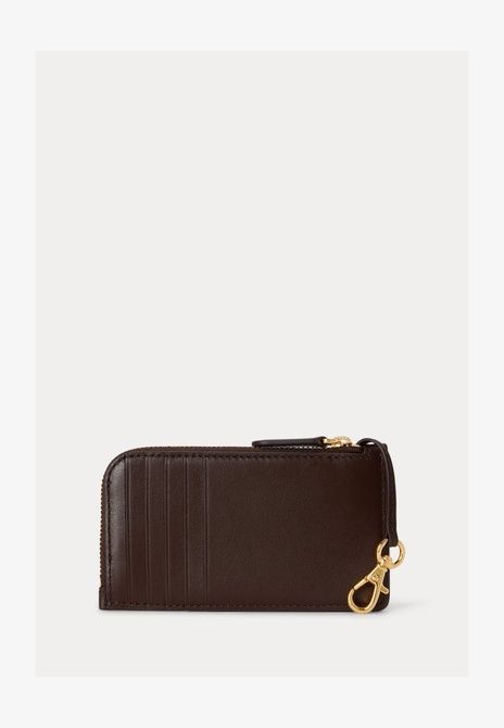 RALPH LAUREN Leather L-Zip Card Case Wallet Chestnut brown 432P10421-008 &mdash; фото 2 из 2