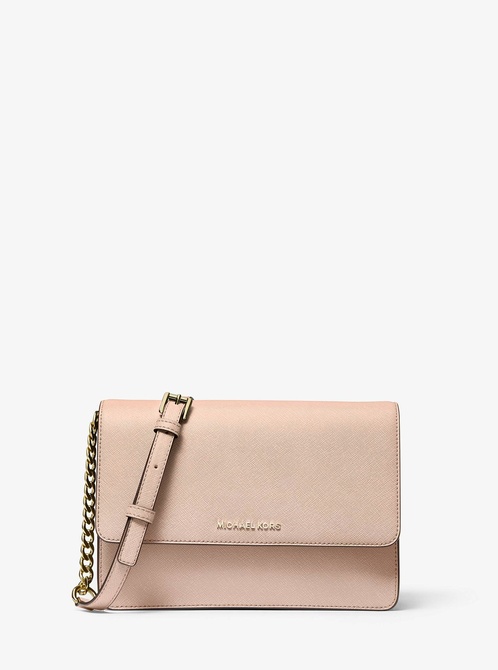 Daniela Large Saffiano Leather Crossbody Bag SOFT PINK MICHAEL KORS — Фото, Картинка BAG❤BAG Купить оригинал Украина, Киев, Житомир, Львов, Одесса ❤bag-bag.com.ua