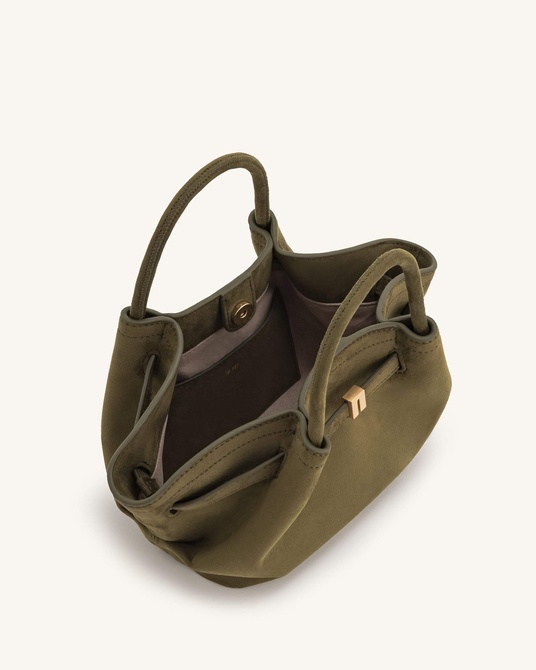 Hana Mini Faux Suede Tote Bag DARK OLIVE JW PEI — Фото, Картинка BAG❤BAG Придбати оригінал Україна, Київ, Житомир, Львів, Одеса ❤bag-bag.com.ua