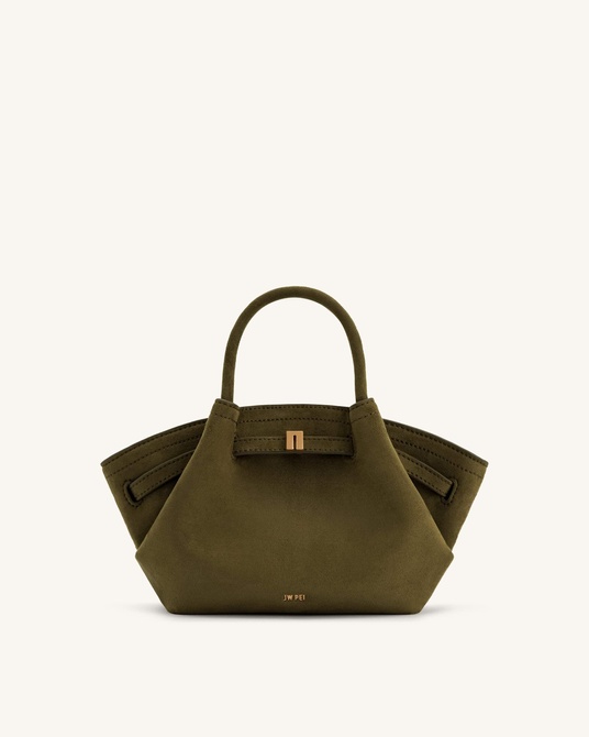 Hana Mini Faux Suede Tote Bag DARK OLIVE JW PEI — Фото, Картинка BAG❤BAG Придбати оригінал Україна, Київ, Житомир, Львів, Одеса ❤bag-bag.com.ua