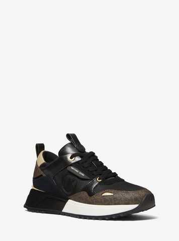 michael kors theo canvas trainer