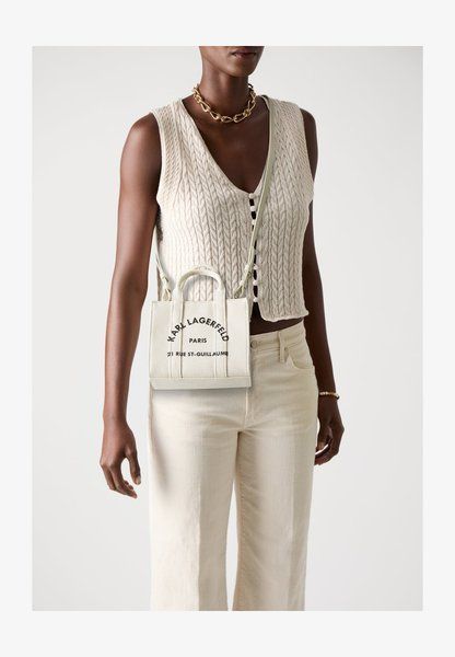 KARL LAGERFELD Square Mini Tote Handbag Beige Beige A3W50118-106 &mdash; фото 1 з 10