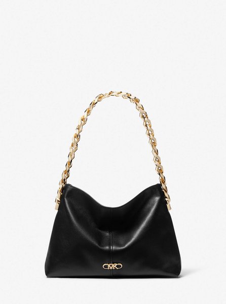 Jordyn Small Leather Shoulder Bag BLACK MICHAEL KORS — Фото, Картинка BAG❤BAG Купить оригинал Украина, Киев, Житомир, Львов, Одесса ❤bag-bag.com.ua