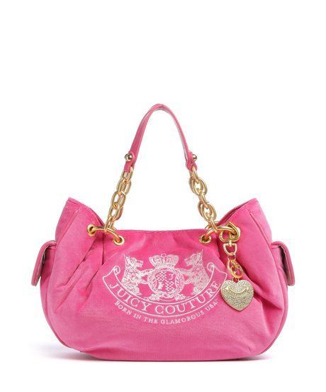 Juicy Couture Daydreamer Classic Crest M Hobo Bag Velvet Fabric Pink Yarrow BEJD09987WC2-PY6 &mdash; фото 1 из 7