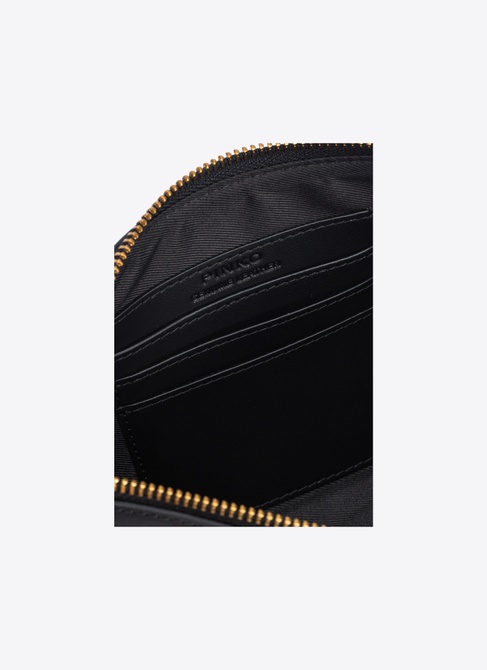 Horizontal Flat Bag in leather BLACK-ANTIQUE GOLD Pinko — Фото, Картинка BAG❤BAG Придбати оригінал Україна, Київ, Житомир, Львів, Одеса ❤bag-bag.com.ua