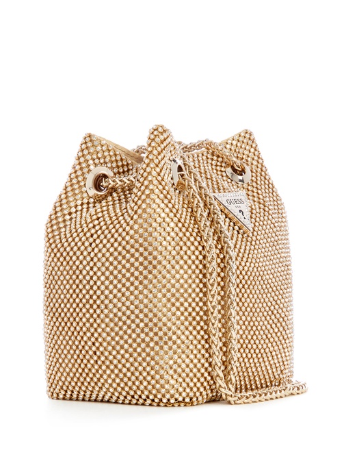 Lua Rhinestone Mesh Mini Pouch Bag GOLD GUESS — Фото, Картинка BAG❤BAG Купить оригинал Украина, Киев, Житомир, Львов, Одесса ❤bag-bag.com.ua