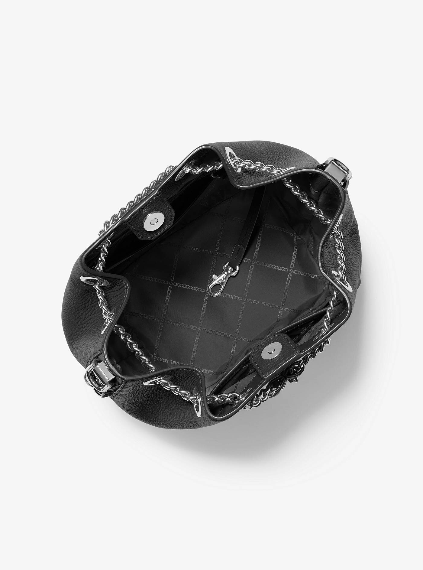michael kors alanis medium pebbled leather bucket bag