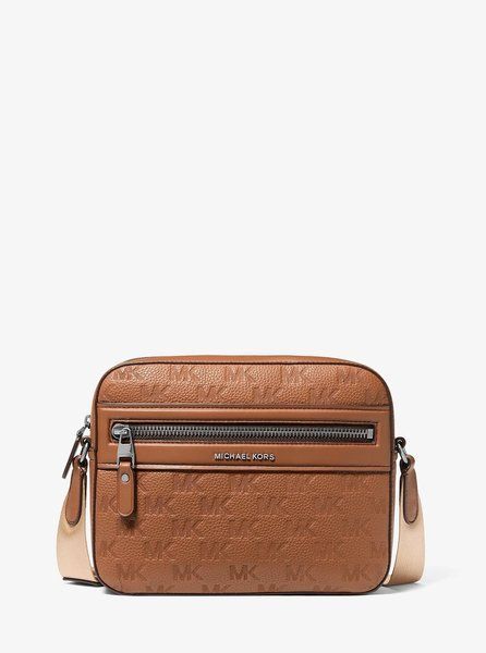 MICHAEL KORS Jet Set Logo Embossed Leather Crossbody Bag LUGGAGE 33S6LJSM1L &mdash; фото 1 из 4