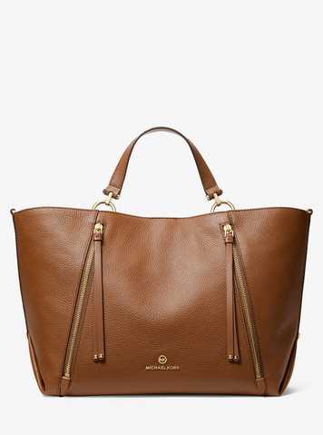 MICHAEL KORS Brooklyn Large Pebbled Leather Tote Bag LUGGAGE