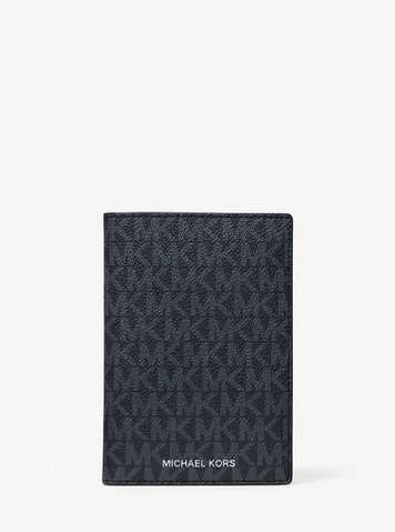 michael kors logo passport wallet