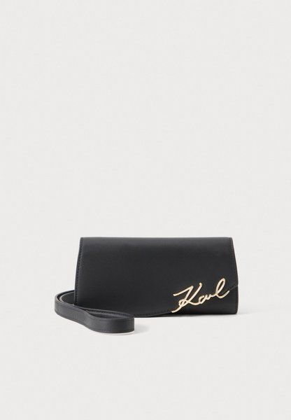 KARL LAGERFELD Signature Mini Cross Body Bag Black / Gold-coloured B3W30358-992 &mdash; фото 1 из 4