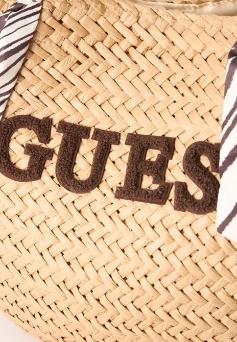 GUESS Beach Straw Tote Bag Brown / White / Beige E5GZ10WH660-PMJU &mdash; фото 4 из 4