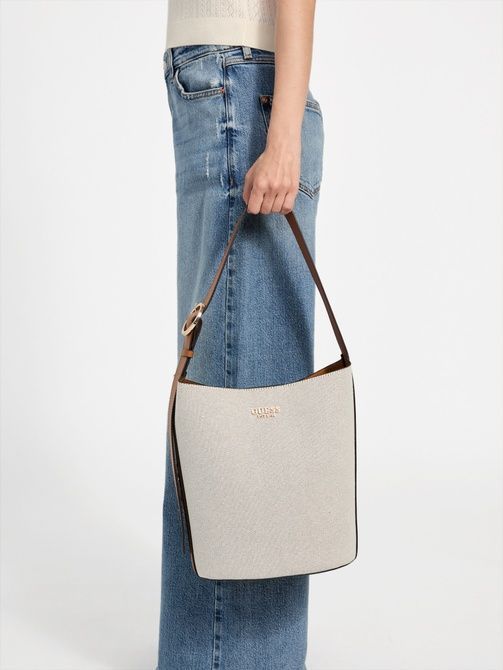 GUESS Nicolette Canvas Large Bucket Bag BROWN 14808328 &mdash; фото 2 з 4