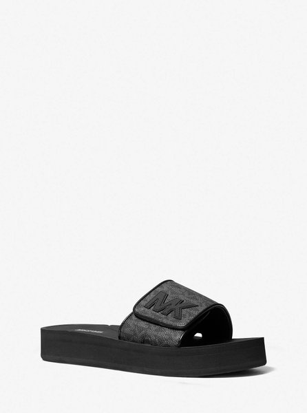 Logo Platform Slide Sandal BLACK MICHAEL KORS — Фото, Картинка BAG❤BAG Купить оригинал Украина, Киев, Житомир, Львов, Одесса ❤bag-bag.com.ua