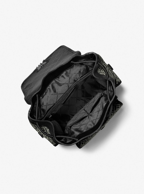 Hudson Logo Jacquard Backpack BLACK / LIGHT CREAM MICHAEL KORS — Фото, Картинка BAG❤BAG Купить оригинал Украина, Киев, Житомир, Львов, Одесса ❤bag-bag.com.ua
