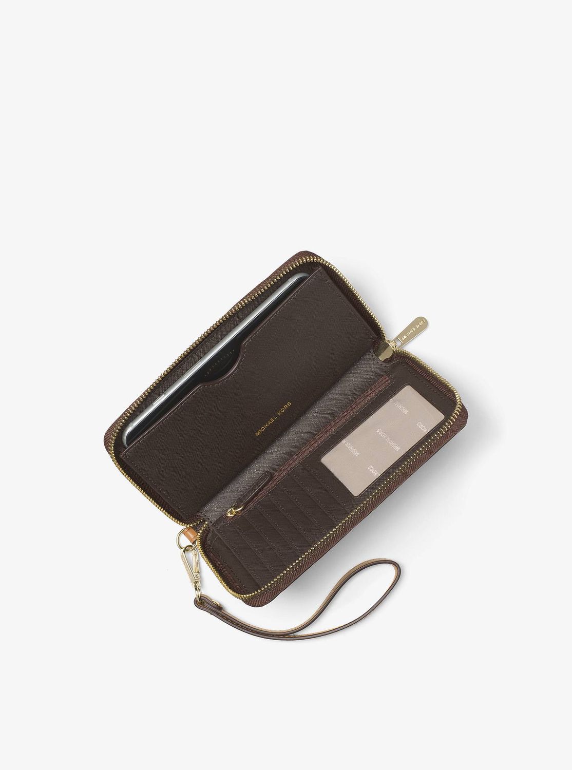 mk logo smartphone wristlet