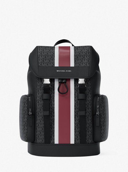 MICHAEL KORS Cooper Medium Striped Signature Logo City Backpack CHERRY 37F5LCOB6J &mdash; фото 1 з 4