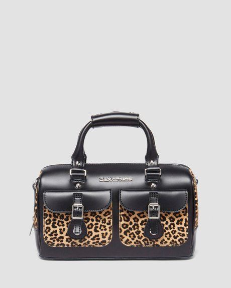 Dr. Martens Leopard Print Hair-On Top Handle Bag Black / Tan;Black+Tan Kiev + Mini Leopard Spot Hair On 41081001 &mdash; фото 1 з 10