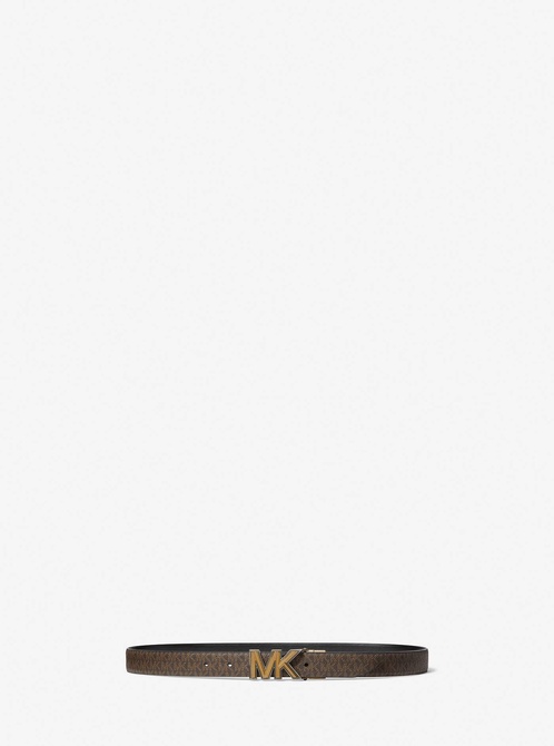 Reversible Logo and Leather Skinny Belt Brown / Black MICHAEL KORS — Фото, Картинка BAG❤BAG Придбати оригінал Україна, Київ, Житомир, Львів, Одеса ❤bag-bag.com.ua