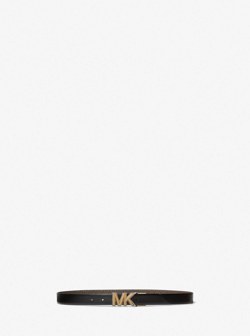 Reversible Logo and Leather Skinny Belt Brown / Black MICHAEL KORS — Фото, Картинка BAG❤BAG Купить оригинал Украина, Киев, Житомир, Львов, Одесса ❤bag-bag.com.ua