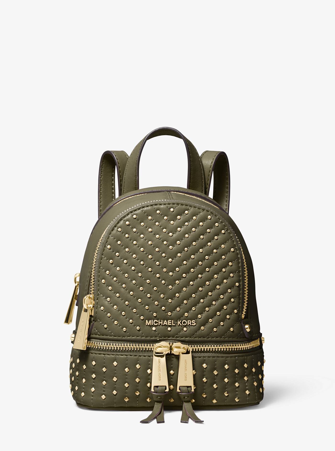 ❤ Rhea Mini Studded Leather Backpack 